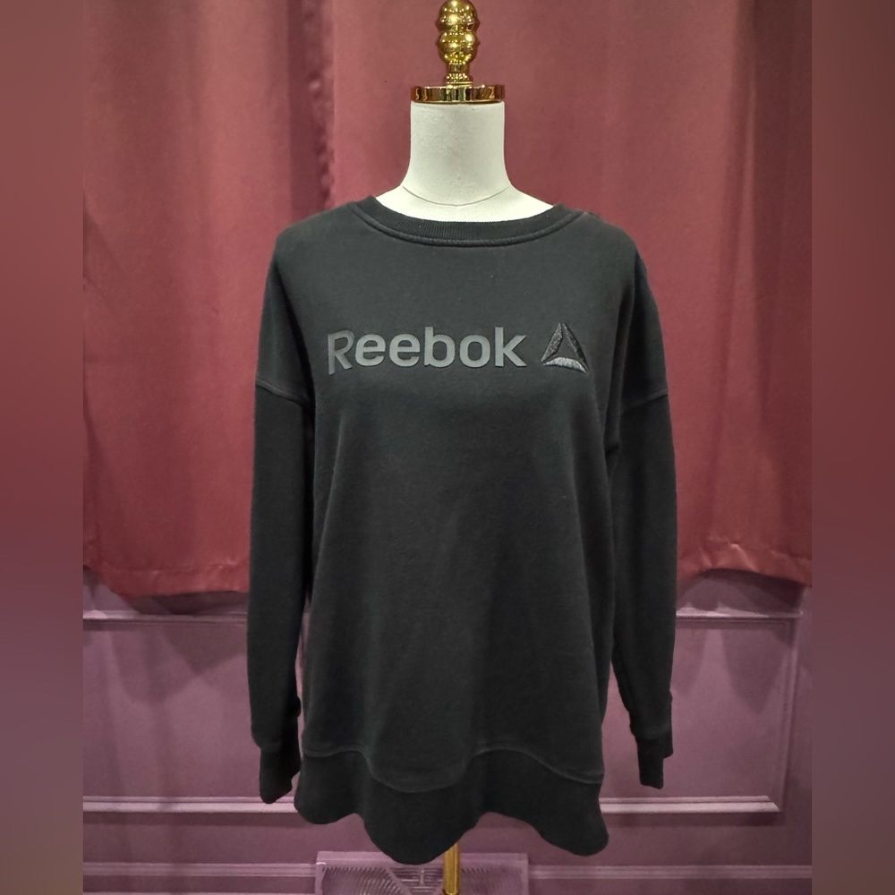 Reebok Black Crewneck Sweater with Logo